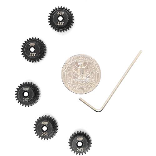 MakerDoIt 48P Pinion Gear Set 3.175mm 48 Pitch 24T 25T 26T 27T 28T RC Parts