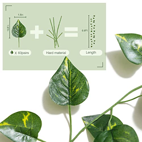 Yatim 78-Ft 12 Pack Silk Artificial Ivy Vines Leaf Garland Plants Hanging Wedding Garland Fake Foliage Flowers Home Kitche...