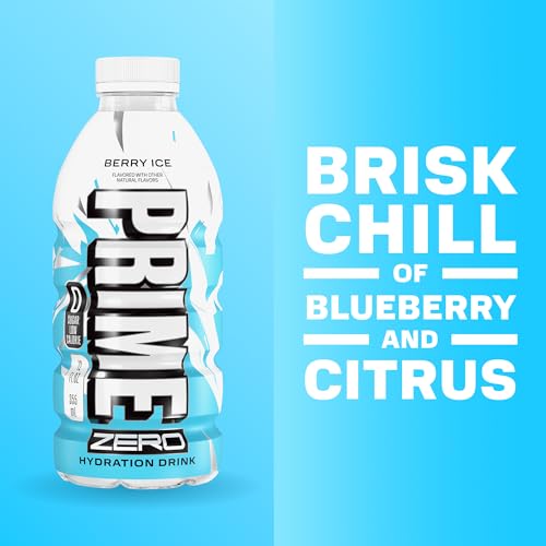 Prime Zero Variety Berry Ice, Cherry Ice, & Orange Ice Sugar Free Sports Drinks, Electrolyte Enhanced to Replenish Fluids,...