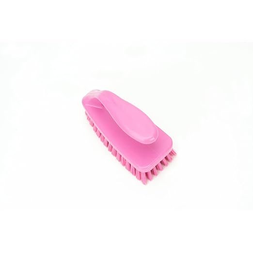 SPARTA Scrub Brush with Iron Shaped Handle and Stiff Bristles, Heavy Duty Scrubber Brush for Kitchen, Bathroom, Shower, Tile, Sink, Carpet and Bakepans, Polypropylene, 6 Inches, Pink, (Pack of 6)