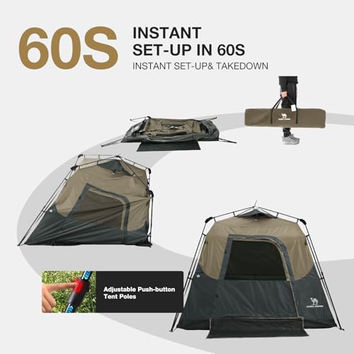 CAMEL CROWN Instant Tents for Camping 4-6 Person Tent Waterproof Easy Setup Sets Up in 60 Seconds Backpacking Tents with C...