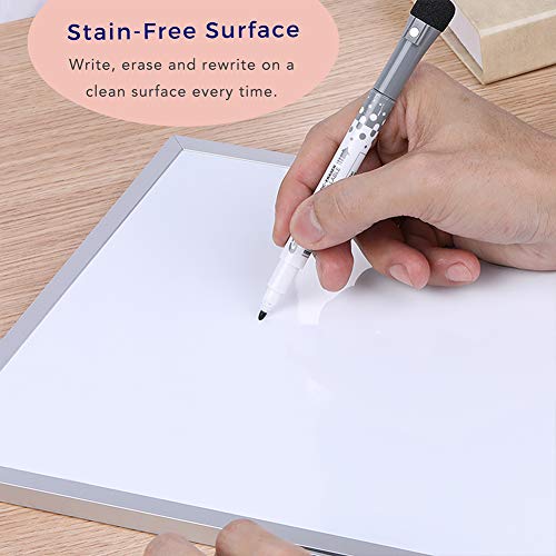 Aelfox Small Dry Erase Board 14x10 Inch Magnetic, Double-Sided Desktop Small Whiteboard with Stand, Aluminum Frame, Remind...
