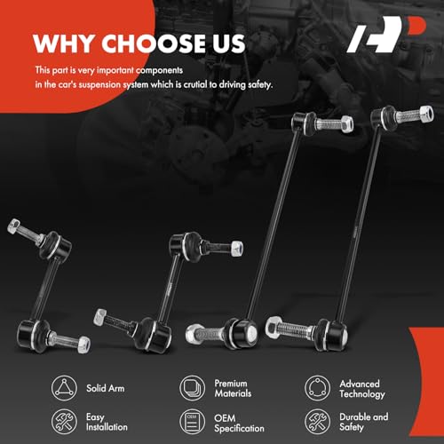 A-Premium Set of 4, Front & Rear Sway Bar Links Kit Stabilizer Bar Links, Compatible with Ford Explorer 2011-2019, Police ...