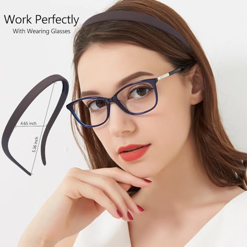 TOBATOBA Headbands for Glasses Wearers No Pressure No Headache Comfortable Hairbands Square Sunglasses Headband for Women ...