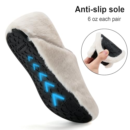 ANLUKE House Slippers for Women Men with Rubber Sole Soft Lightweight Indoor/Outdoor