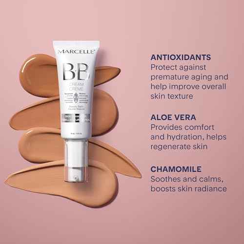 Marcelle BB Cream Beauty Balm, Light to Medium, Tinted Moisturizer, Skin Enhancer, Lightweight, Hydrating, Hypoallergenic, Non-Comedogenic, Fragrance-Free, Paraben-Free, Oil-Free, Cruelty-Free, 45 mL