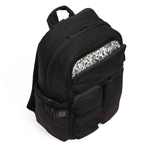 Vera Bradley Women's Cotton Utility Large Backpack, Black, One Size