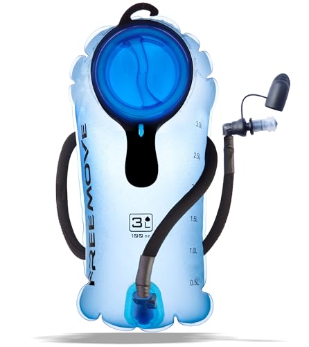 FREEMOVE Hydration Bladder 2L / 3L Water Bladder for Hiking Backpack >Blue or Green< Leak Proof Hydration Pack, Tasteless...