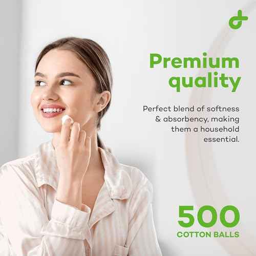 Dealmed Cotton Balls for Face, Makeup & Nail Polish Remover, Medical Uses, & DIY Crafts | Non-Sterile Bulk Pack | Resealable Zip-Locked Bag | 100% Pure Cotton - Soft, Absorbent, Gentle (500 per Bag)