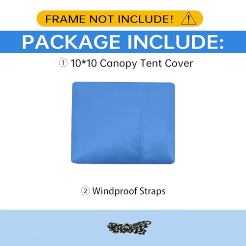10×10 Canopy Replacement Top, Pop Up Canopy Replacement Tent Cover for Straight Leg Frame, Waterproof Canopy Top Cover for...