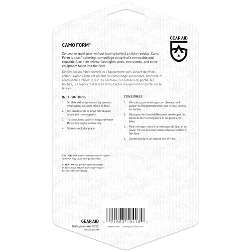 GEAR AID Camo Form Self-Cling and Reusable Fabric Camouflage Wrap, Adds Grip and Shield Hands from Hot or Cold Surfaces to...