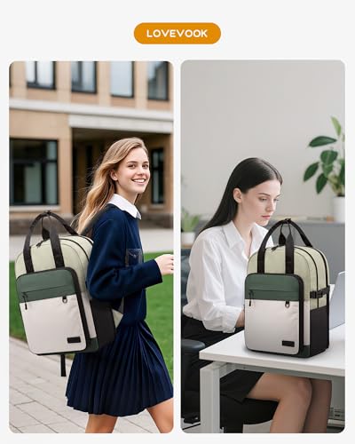 LOVEVOOK Laptop Backpack for Women, 15.6 Inch Computer Backpack Purse, Casual Daypack Carry-On Personal Item Travel Bag, C...