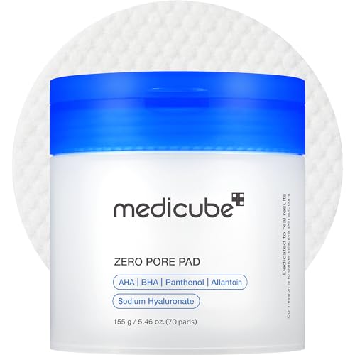 medicube Toner Pads Zero Pore Pad 2.0 | Dual-Textured Facial Pad for Exfoliation and Pore Care with 4.5% AHA Lactic Acid, ...