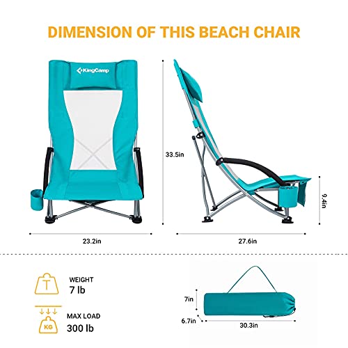KingCamp High Back Folding Beach Chair 2 Packs