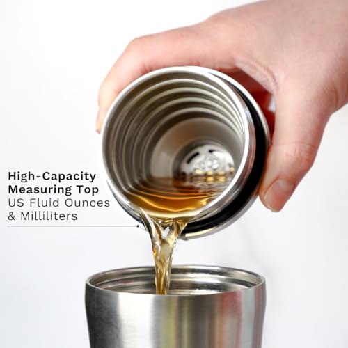Elevated Craft Hybrid Cocktail Shaker - Premium Vacuum Insulated Stainless Steel Cocktail Shaker - Innovative Measuring Sy...