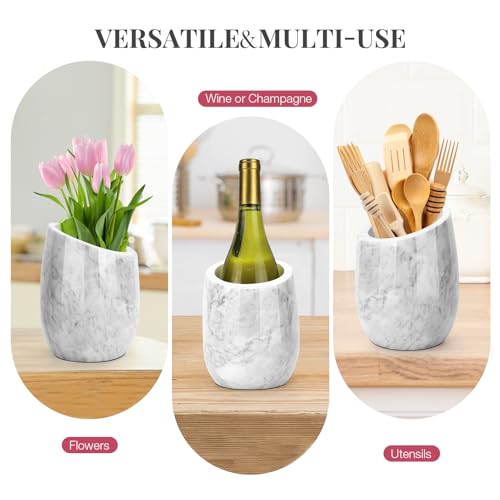 ZORMY Premium Marble Wine Chiller Bucket, Wine and Champagne Cooler, Wine Bottle Ice Chiller, 750ml Bottle Cooler, Home Ba...