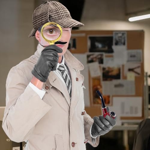 wevgbv Detective Costume Accessories Set, Detective Hat Dress up Costume for Adults Men Women, Halloween Spy Costumes