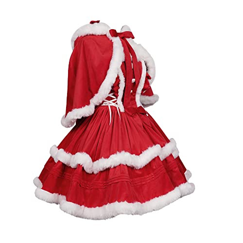 ZZEQYG Womens Christmas Dresses Santa Christmas Outfits Cute Lolita Dress