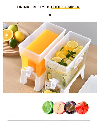 3.5 L Beverage Dispenser with Spigot (1 Piece) – Single Plastic Juice & Cold Drink Container for Fridge, Iced Tea, Lemonad...