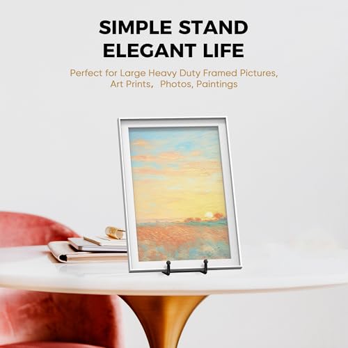TR-LIFE 16 Inch Heavy Duty Plate Stand (4 Pack) - Metal Display Easel for Large Plates, Picture Frames, Signs, Posters, an...