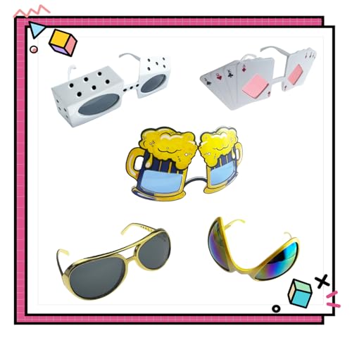HEYTOP 16 Pack Funny Sunglasses Novelty Party Glassses Masks for Adults Cool Shaped Funny Party Eyeglasses, Photo Booth Pr...