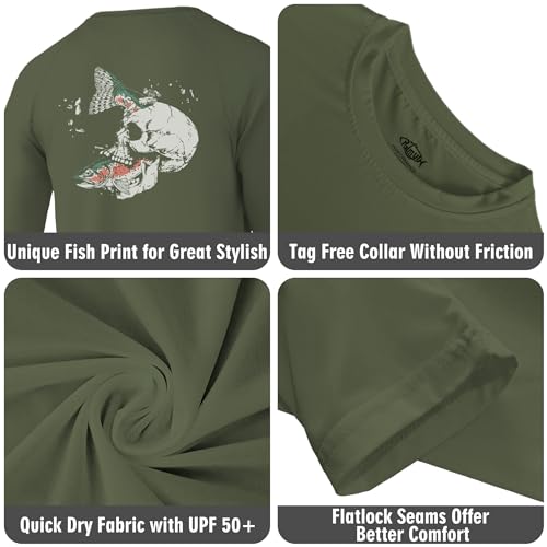 Palmyth Fishing Shirts for Men Long Sleeve UPF 50+ T Shirt Sun Protection Tee