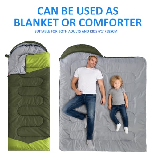 oaskys Camping Sleeping Bag - 3 Season Warm & Cool Weather - Summer Spring Fall Lightweight Waterproof for Adults Kids - C...