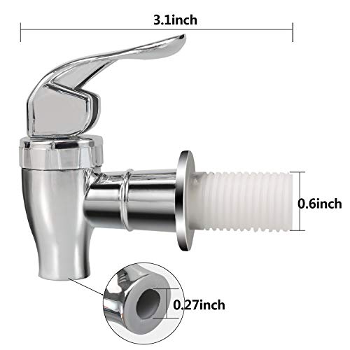 Silver Beverage Dispenser Replacement Spigot, Push Style Spigot for Beverage Dispenser Carafe, Water Dispenser Replacement...