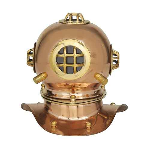 Deco 79 Metal Diver Helmet, 8" x 7" x 8", Brass