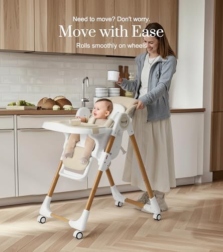 Mallify Convertible High Chairs for Babies and Toddlers, Height Adjustable Baby High Chair, High Chair with Removable Tra...