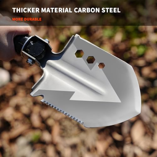 Camping Foldable Digging Shovel,MultiTool Steel Tactical Kit, Military Survival Shovel, Military Survival Gear Car, Emerge...