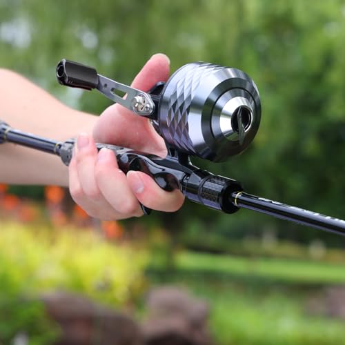 Sougayilang Spincast Reel and 2-Piece Fishing Rod Combo, Durable Fishing Rod with EVA Handle, Anti-Reverse Reel with Pre-S...