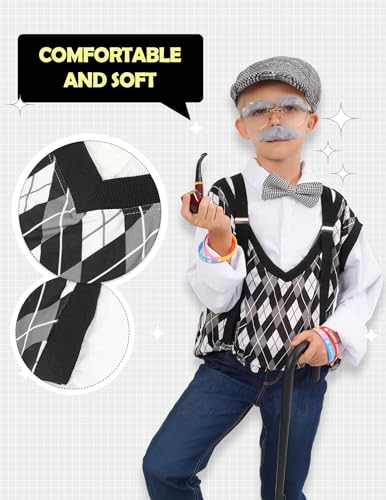 WooWee 100 Days of School Costume for Boys, Old Man Costume for Kids, 100th Day of School Dress Up