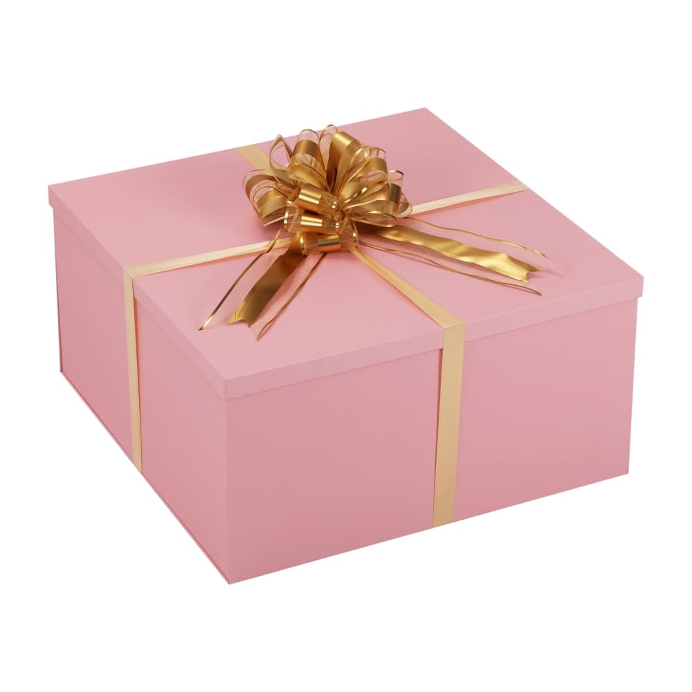 Extra Large Gift Box with Lid 20x20x10 Inches, Large Pink Gift Box Giant Gift Boxes with Lids for Presents Packaging for Birthday Surprise, Christmas, Anniversaries, Wedding Party