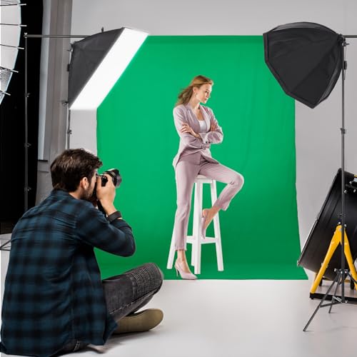 Photography Lighting Kit with Backdrops, 8.5x10ft Backdrop Stand System, 5500K 850W Equivalent LED Umbrella Softbox Contin...