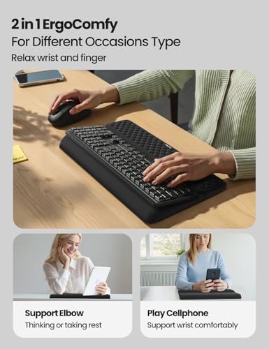 Vaydeer Wrist Rest with Keyboard Stand, Computer Wrist Support Pad, Ergonomic Keyboard Riser Holder Lifter Tray with Wrist...
