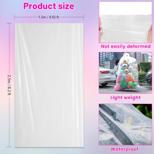 2 Pcs 98.4 x 59 Inches Large Balloon Bags for Transport, Christmas Tree Disposal and Storage Bag, Clear Balloon Drop Bag, ...