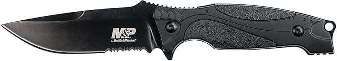 Smith & Wesson M&P M2.0 9in S.S. Full Tang Thin Fixed Blade Knife with 4in Drop Point Blade and Rubber Handle for Outdoor,...