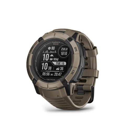 Garmin Instinct 2X Solar - Tactical Edition, Rugged GPS Smartwatch, Built-in Flashlight, Ballistics Calculator, Solar Char...