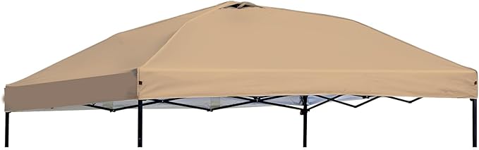 MOQI 10x10 Canopy Replacement Top Cover with 2 Air Vents, Silver Coated Waterproof 150D Oxford Fabric Pop Up Tent for Stra...