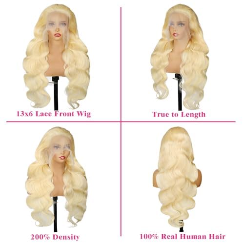 613 13x6 Lace Front Wig Human Hair Blonde Wig Human Hair 200% Density Transparent Lace Front Wigs Human Hair 613 HD Lace Frontal Wig for Women 26 Inch