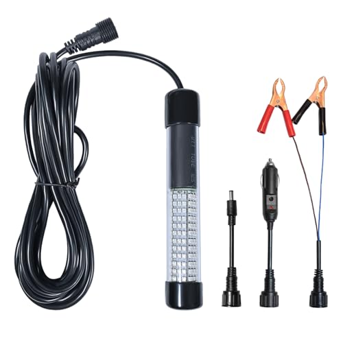 SAMDO IP68 12V LED Underwater Fishing Light 1080 Lumens Fish Attracting Light, Night Fishing Light 10.8W