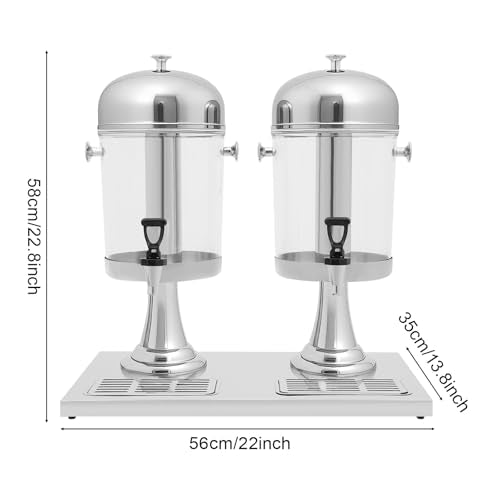 4.2Gallon Beverage Dispenser, Drink Dispenser with Ice Holder and Drip, Large Stainless Steel Drink Dispenser for Cold Dri...