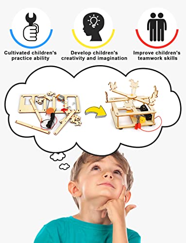 Poraxy 4 in 1 STEM Kits for Kids Age 8-10, Science STEM Projects for Kids 8-12, 3D Puzzles, Educational Craft Building Toy...