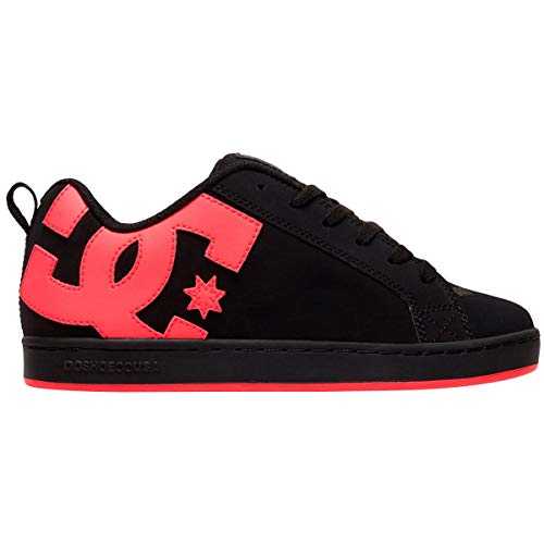 DC womens Court Graffik Low Top Casual Skate Shoe, Black/Hot Pink, 5.5 US