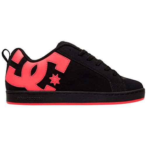 DC womens Court Graffik Skate Shoe, Black/Hot Pink, 7 US