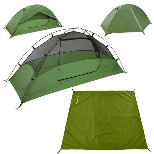 Clostnature Crux 1-Person Tent for Backpacking - 7'3'' x 2'8''x 3' Ultralight Waterproof Camping Tent with Matching Tent F...