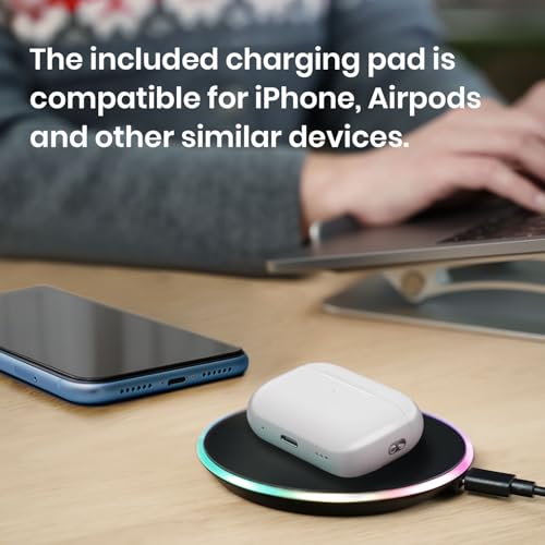 Perixx PERIMICE-713RX Wireless Rechargeable Vertical Mouse - Duo Wired and Wireless Charging Feature - Charging Pad Includ...