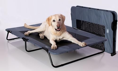 Pet Gear Lifestyle Pet Cot Elevated Bed, No Assembly Required, Premium Tear Resistant Cooling Mesh, Indoor & Outdoor, Ligh...