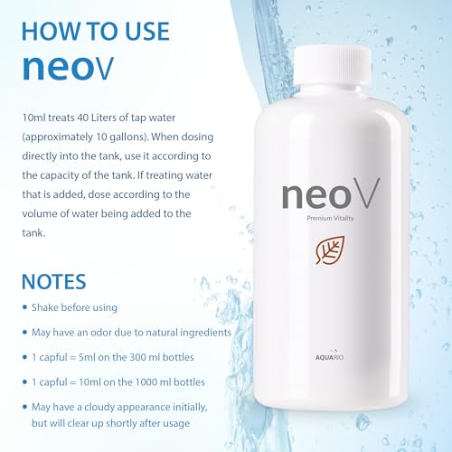 Aquario Neo V - Liquid Conditioner for Freshwater Fish Tank, Enhances Fish Health, Stabilizes Aquarium Water Quality, Idea...